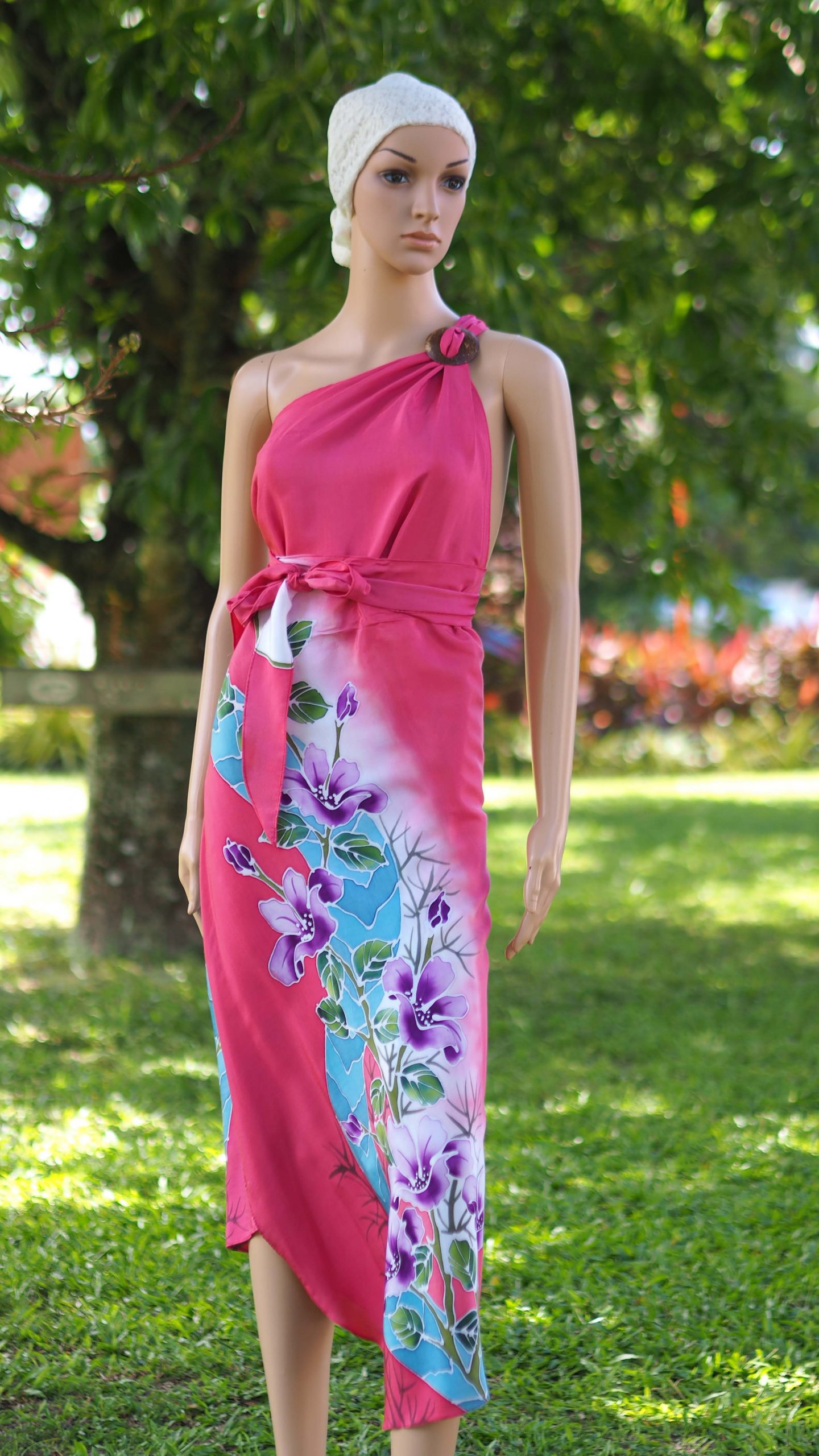 Pink Rayon Beachwear/ Pareo - Craft Batik Sdn. Bhd. Online Store